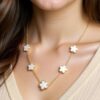 White shell necklace, rose