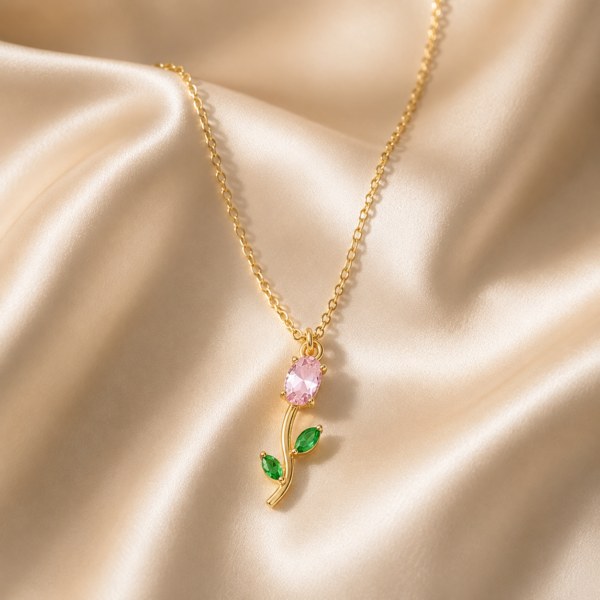 Pink Tulip Necklace
