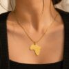 2 Africa Map Pendant Necklace